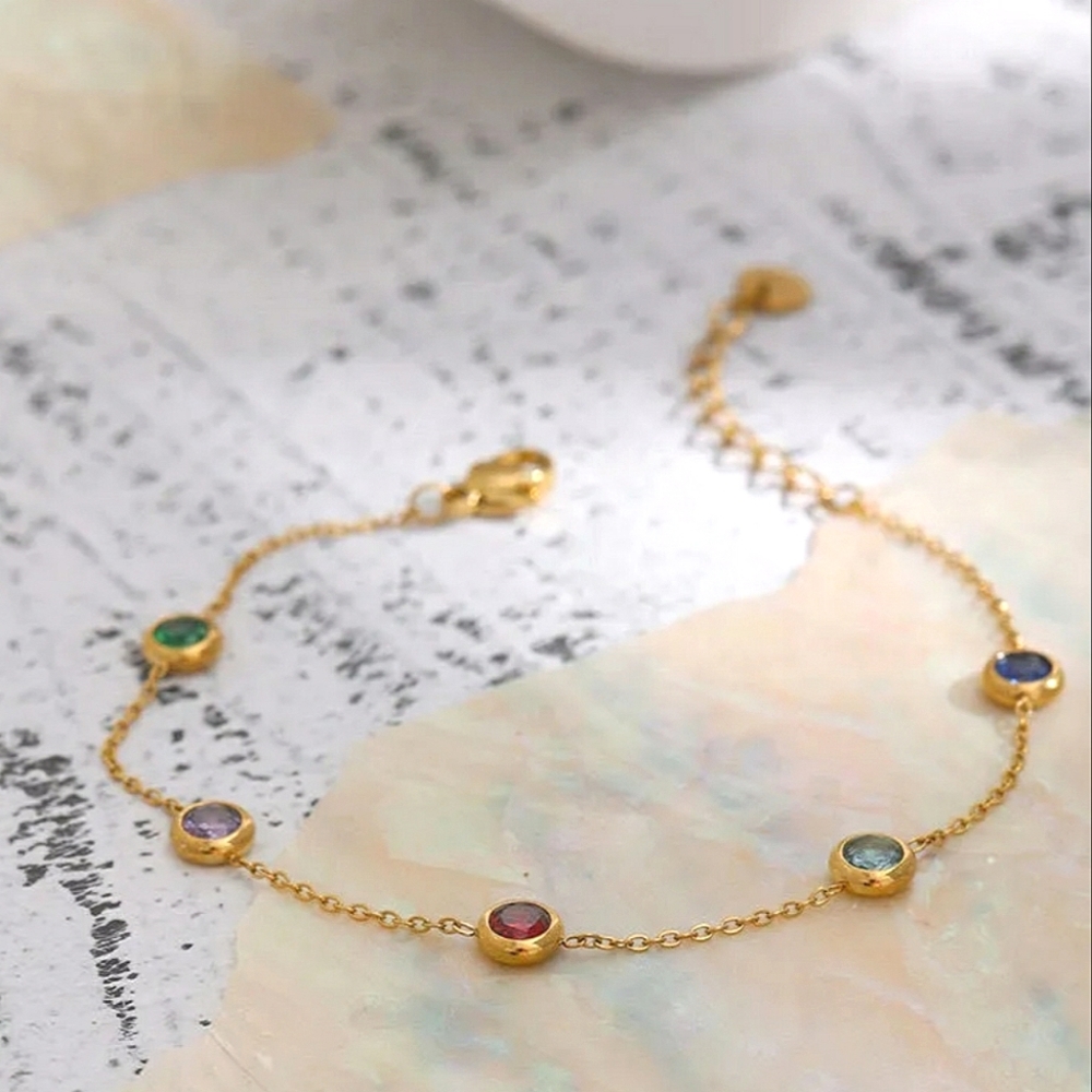 18k gold plated cubic zirconia bracelet; NWOT